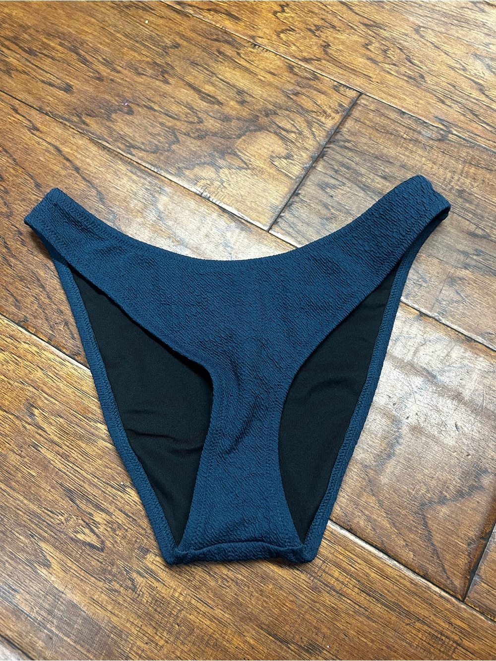 J. Crew Textured curved-waist cheeky bikini bottom